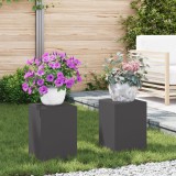VidaXL Suporturi plante pilon, exterior, 2 buc. negru 24x24x35 cm oțel