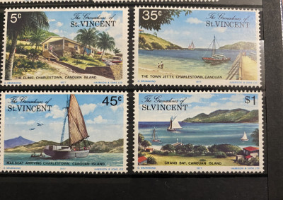 PC211 - Grenadines of St. Vincent 1977, Peisaje/ Insula CANOUAN, serie MNH, 4v foto