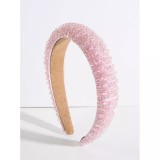 Cumpara ieftin Bentita de Par Decorata cu Cristale, Roz - 68231