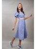 ROCHIE MIDI TIP CAMASA CU MANECA SCURTA ZEFFIRETTO TALIE UNICA Albastru