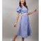 ROCHIE MIDI TIP CAMASA CU MANECA SCURTA ZEFFIRETTO TALIE UNICA Albastru