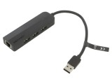 Hub USB 5 porturi LED neagră