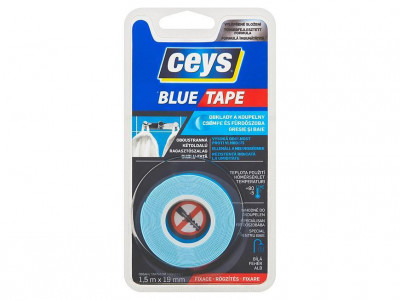 Ceys Blue tape, bandă adezivă dublă față-verso, adezivă, 1,5 m x 19 mm foto