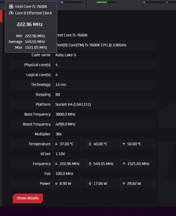 Procesor I5 7600K socket 1151 v1