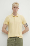 Hollister Co. tricou polo barbati, culoarea galben, neted, Hollister Co.