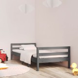 VidaXL Cadru de pat, gri, 75x190 cm, lemn masiv de pin 821641