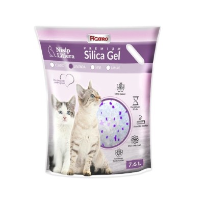 Asternut igienic pentru pisici Silica Gel Figaro 3,8L cu lavanda foto