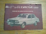 DACIA 1310 Kezelesi es Karbantartasi Utasitas - 1310 Limusin L, LS., Combi