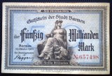 70. GERMANIA STADT BARMEN 50 MILIARDE MARCI FUNFZIG MILLIARDEN MARK 30.10.1923 SR. 498