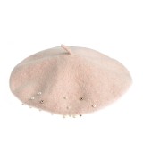 Bereta roz cu perle albe