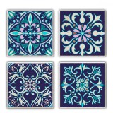 Cumpara ieftin Set platouri de sticlă, 4 bucati Glasswave Transida Multicolor 10x10x1 cm