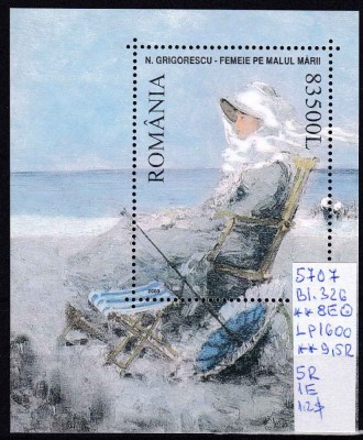 2003 Reproduceri de arta Bl.326 LP1600 MNH Pret 2,5+1 Lei foto