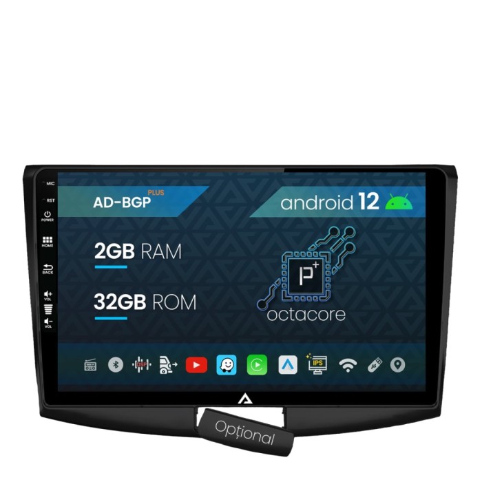 Navigatie Volkswagen Passat B6 B7 CC, Android 12, P-Octacore 2GB RAM + 32GB ROM, 10.1 Inch - AD-BGP10002+AD-BGRKIT025B
