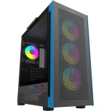 Carcasa PC AQIRYS Sargas ATX, 4 ventilatoare ARGB, Sticla Securizata, Mesh, Controller PWM+ARGB, Watercooling, Filtre praf