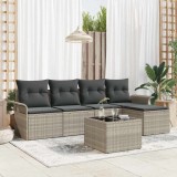 Cumpara ieftin Set de canapele pentru gradina 6 buc. Gri deschis poliratan