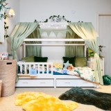 Pat copii CLOUD complet set 90x200 cm fag alb