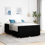 VidaXL Cadru de pat cu saltea Altele Negru 140 x 200 cm țesătură