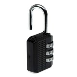 Lacat din metal cu cifru 999 combinatii, 3 linii, negru, 5.5 x 3 x 1 cm
