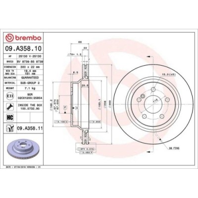 Set disc frana Mercedes Cls (C218) 01.11-12.17, Cls (C219) 10.04-02.11, Cls Shooting Brake (X218) 10.12-12.17, Clasa E (W211) 03.02-03.09, Clasa E (W foto