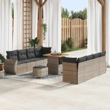 vidaXL Set de canapele pentru grădină 11 pcs Gri poliratan