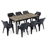 Set de mobilier de grădină Ravello Large 8+1, frasin negru