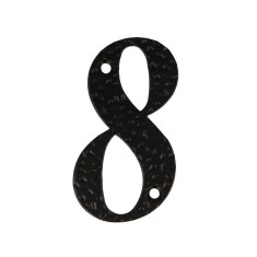 Numar casa 8 - 100mm, stil forjat, negru
