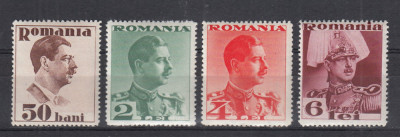 ROMANIA 1934 LP 108 CAROL II FARA POSTA UZUALE SERIE MNH foto