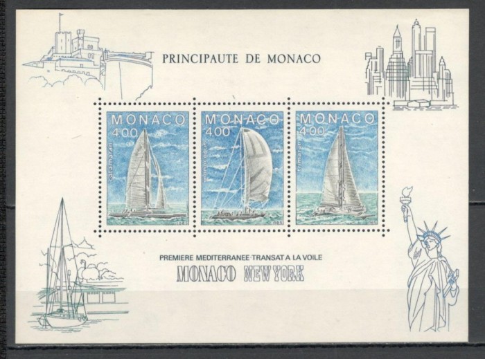 Monaco.1985 Regata transatlantica de yachting-Bl. SM.656