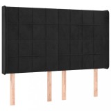 Cumpara ieftin Tablie de pat cu aripioare, negru, 147x16x118/128 cm, catifea