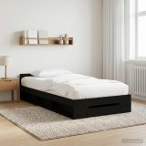 Cumpara ieftin Cadru de pat cu depozitare cu sertar Stejar Negru 80 x 200 cm