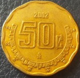 Moneda exotica 50 CENTAVOS - MEXIC, anul 2002 * cod 887