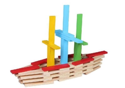 Set 150 piese din lemn de constructie creativa, 36+ - CX-17537 foto