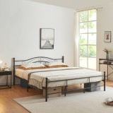 Metallbett Florenz 180x200 cm Schwarz [en.casa]