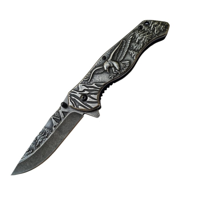 Cutit tip Briceag Eagle, 20 cm, otel, full metal, clema prindere centura