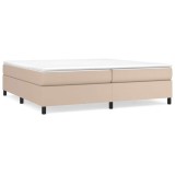 Cumpara ieftin Cadru de pat cu arcuri, cappuccino, 200x200 cm, piele ecologica