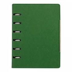 Agenda organizer A6 cu 6 inele verde inchis