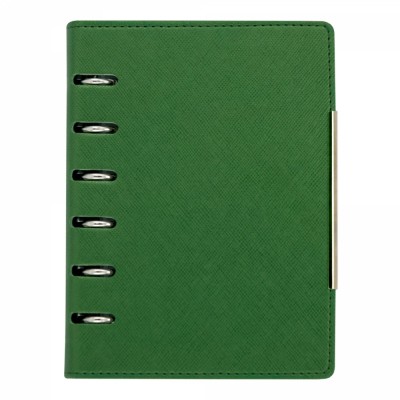 Agenda organizer A6 cu 6 inele verde inchis foto