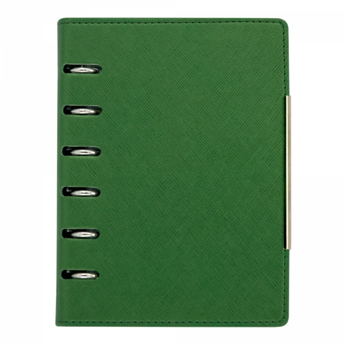 Agenda organizer A6 cu 6 inele verde inchis