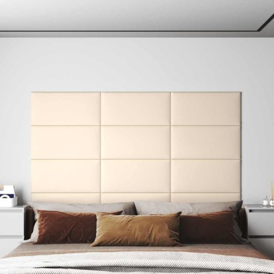 vidaXL Panouri de perete 12 buc. crem 60x30 cm catifea 2,16 m&amp;sup2; foto