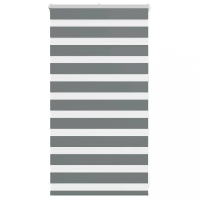 Jaluzea tip zebra gri &amp;icirc;nchis lățime țesătură 85,9 cm poliester foto