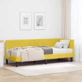 vidaXL Cadru de pat colțar cu saltea cu headboard 2 pcs Galben Catifea 3393884