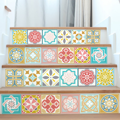 Sticker faianta - Malia Colourful Tile - 24 buc - 15x15 cm foto
