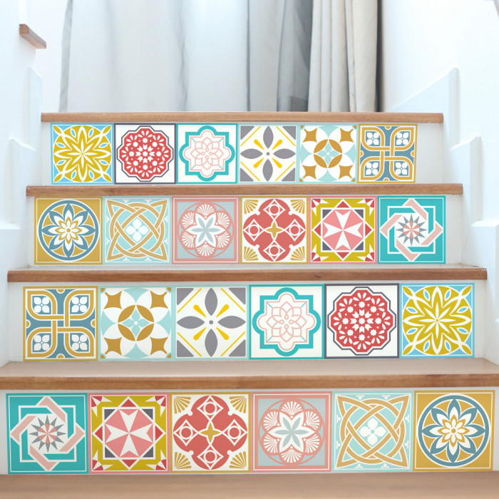 Sticker faianta - Malia Colourful Tile - 24 buc - 15x15 cm