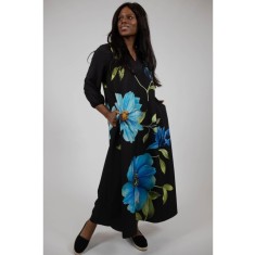 ROCHIE MAXI CU BUZUNARE SI MANECA LUNGA BLUE ANEMONE TALIE UNICA Multicolora