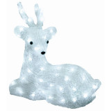 Figurina decorativa ren din acril, 64 led-uri alb rece, ip44, 36x34 cm, Home