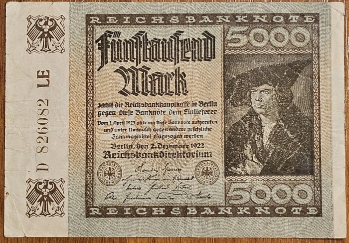 5000 mark 1922, Germania