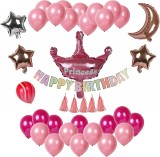 Set aniversar PARTY GO, folie/latex, multicolor, 48 piese