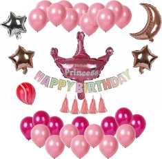 Set aniversar PARTY GO, folie/latex, multicolor, 48 piese