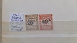 1917 France Timbre taxa YT=49-50 2val nestampilate sarniera YT=52 E, Nestampilat