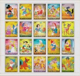 Cumpara ieftin Fujeira 1972 &quot; Personaje Disney&quot;, serie bloc 20 marci, CV 90 &euro; , Mi.916/935,MNH, Nestampilat